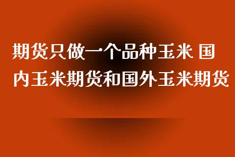 期货只做一个品种玉米 国内玉米期货和国外玉米期货